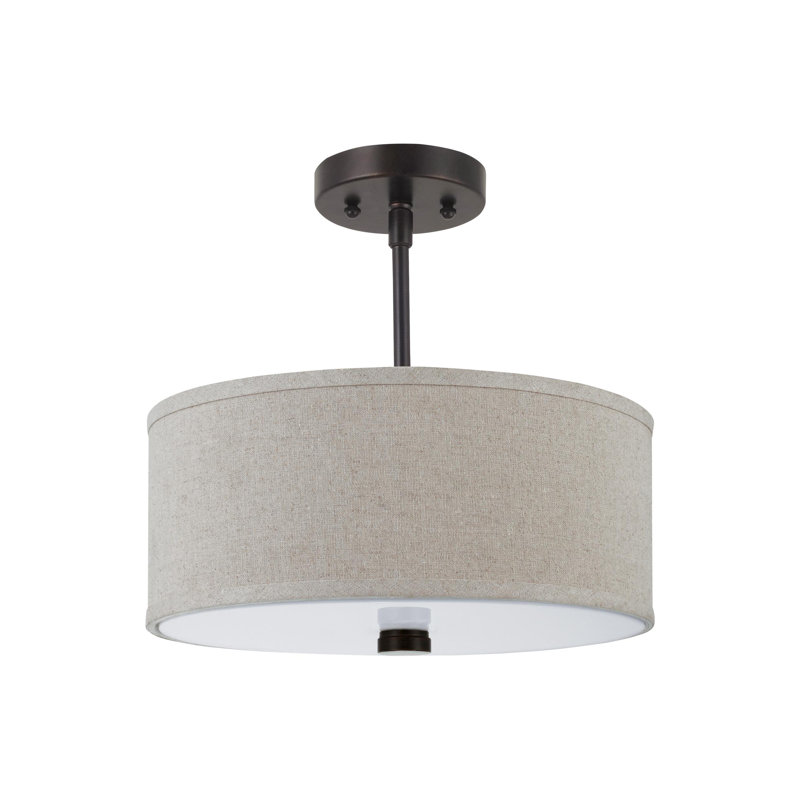 Plafonnier Dayna Shade 2 - Lumière 14 po, Sienne brûlée, Non
