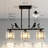 3-Light Dimmable Black Matte Crystal Pendant Light