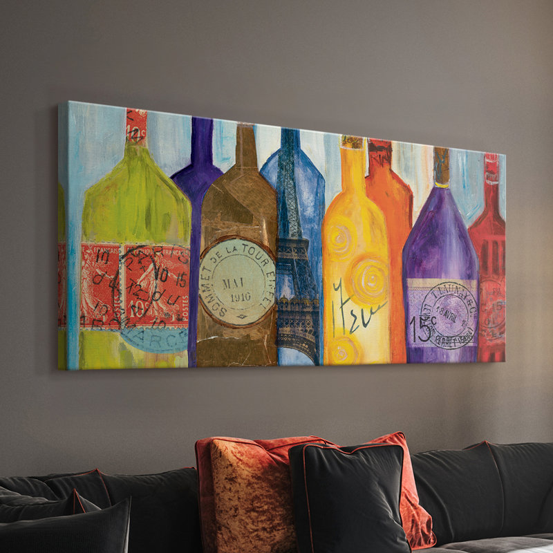 Vive La Bourgogne - Toile tendue avec châssis - Prêt à accrocher, H 24 po x l 48 po