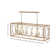 Metal Distressed Caged Rectangular 8 Light Room Chandelier with Link Style Chain