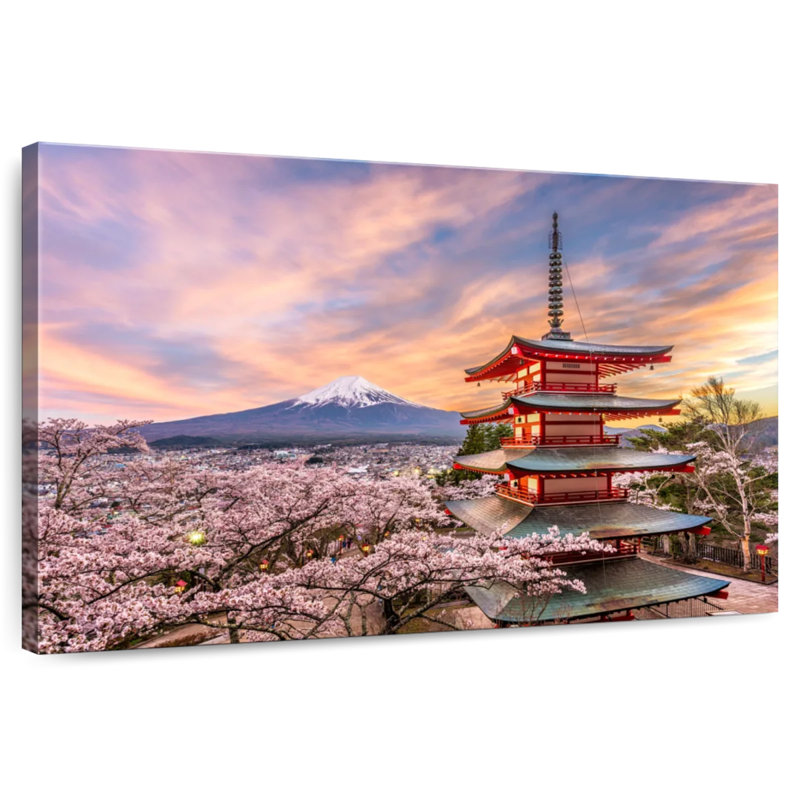 Nicci Chureito Pagoda In Spring, 30" H x 45" W