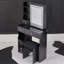 Petit meuble-lavabo de 29,2 po avec tabouret de bureau et tabouret rembourré à gauche 29,5 po, grande commande tactile, interrupteur tricolore, miroir à luminosité réglable, rangement à grande capacité, convient aux petits espaces-2119050363