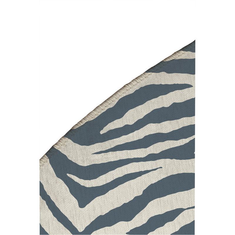 Tapis d'extérieur antidérapant à motif zébré, Rond 5 pi