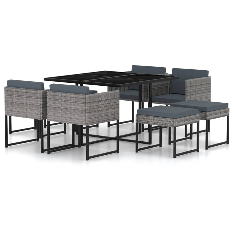 Ensemble repas pour 8 personnes avec coussins Square