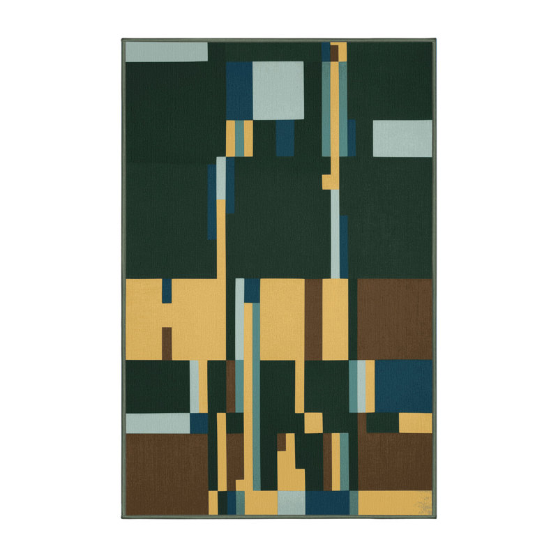 Plains In Pixels Rug, Rectangle 4' x 6'