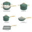 Ensemble de batterie de cuisine antiadhésive en aluminium vert 10 pièces avec poignées dorées Frok-136324182