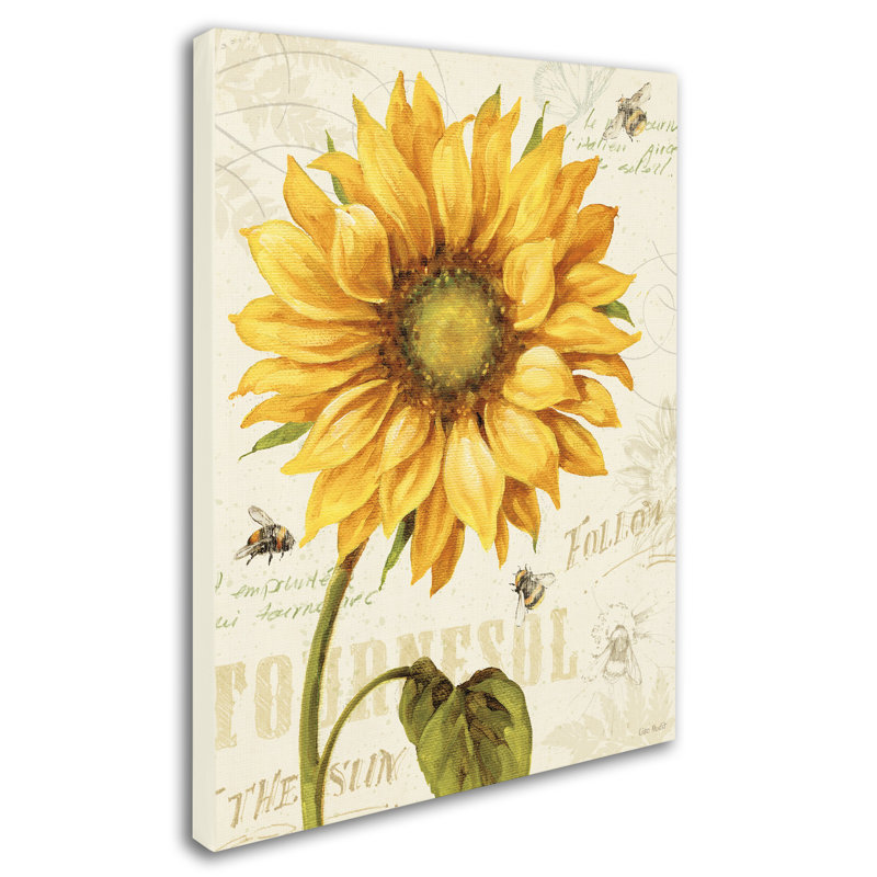 Lisa Audit Sunflower and Bees Canvas Art 14'' x 19''