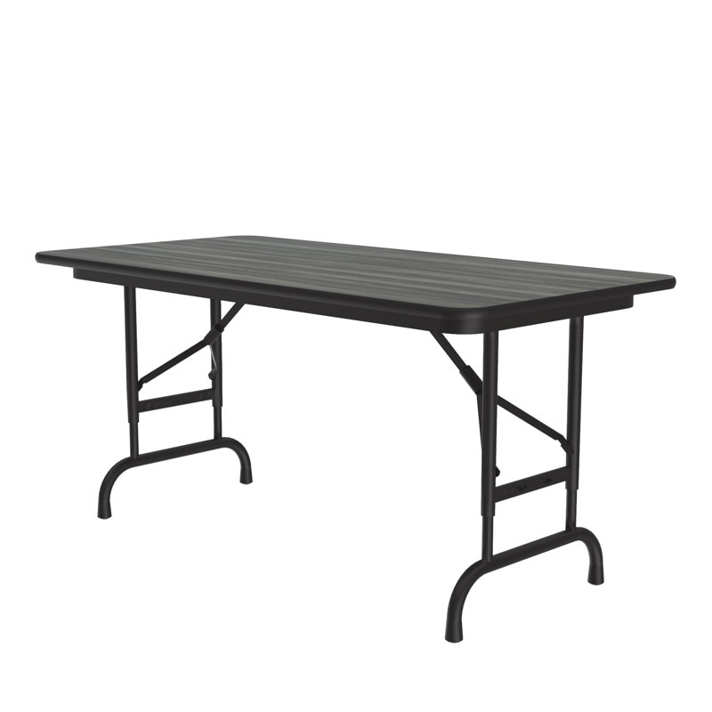 Table pliante rectangulaire réglable, Granite noir, 32" H x 48" L x 24" D