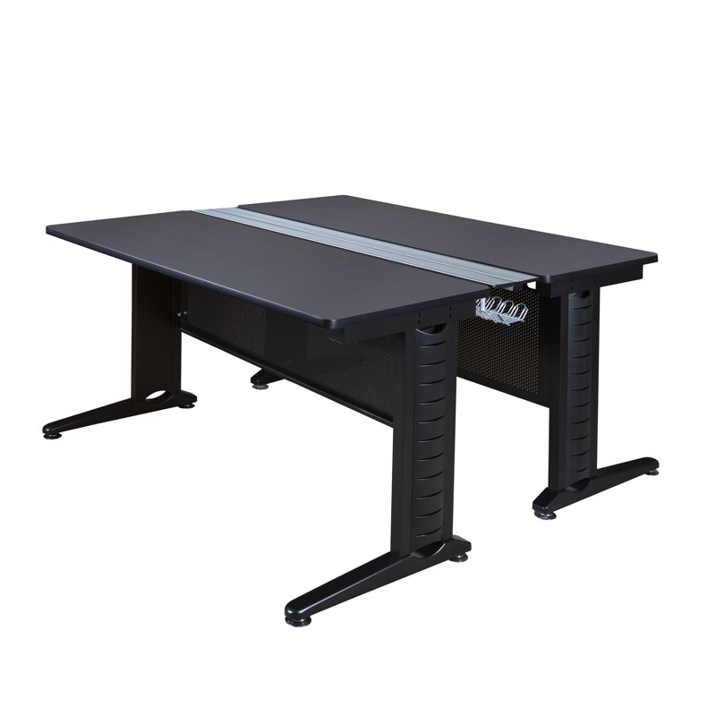 Bureau poste de travail 2 personnes Nevjana Fusion, H 26 po x l 48 po x P 58 po, Gris