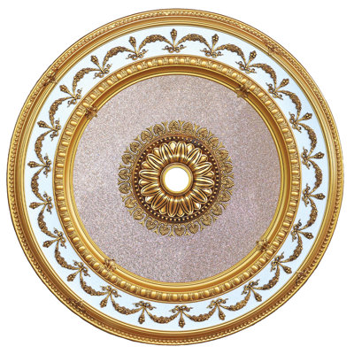 Rond médaillon de plafond rond argenté