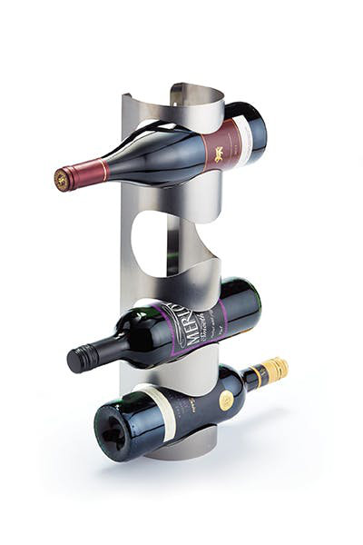 Wall Mounted Wine Bottle Rack in Silver