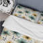 Ensemble de housse de couette à motif floral élégant bleu sarcelle et beige-1292863905