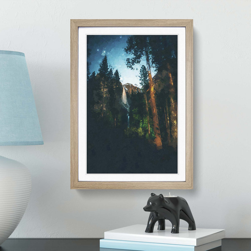 Waterfall Forest - Framed Print, Oak, 76cm H x 50cm W x 2cm D