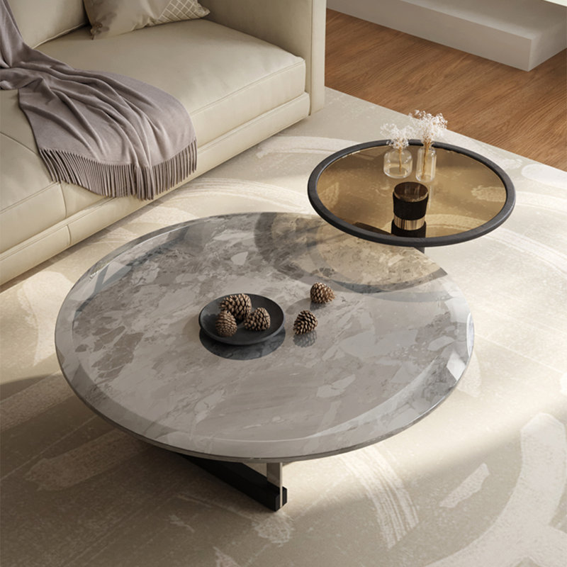 Italian round marble coffee table