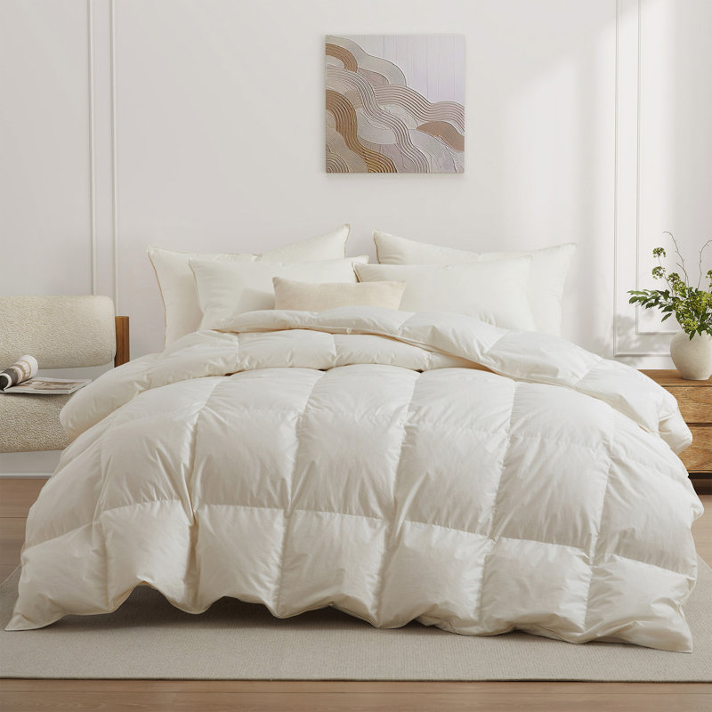 Édredon 90% duvet blanc toutes saisons, Très grand californien