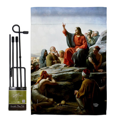 Ensemble de drapeaux en polyester 18,5 x 13 po The Sermon on the Mount