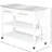 Kitchen Island On , Stainless Steel Worktop And Rustic Style, Gray, With Storage Drawers Shelves For Organization In Cart, Worksurface, 2 Shelves, Space Efficient