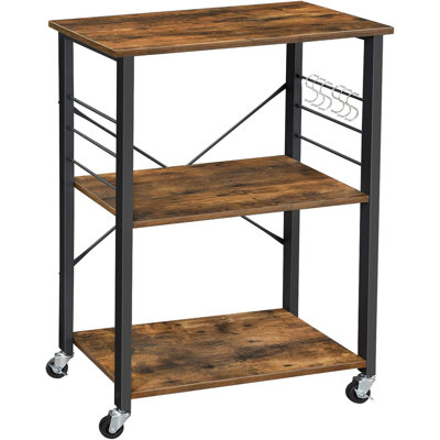 Kitchen Shelf On Wheels, Serving Cart With 3 Shelves, Kitchen Cart by 17 Stories