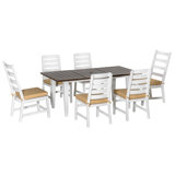 6 - Person Metal Patio Dining Set with Rectangular Table , Cushions Included