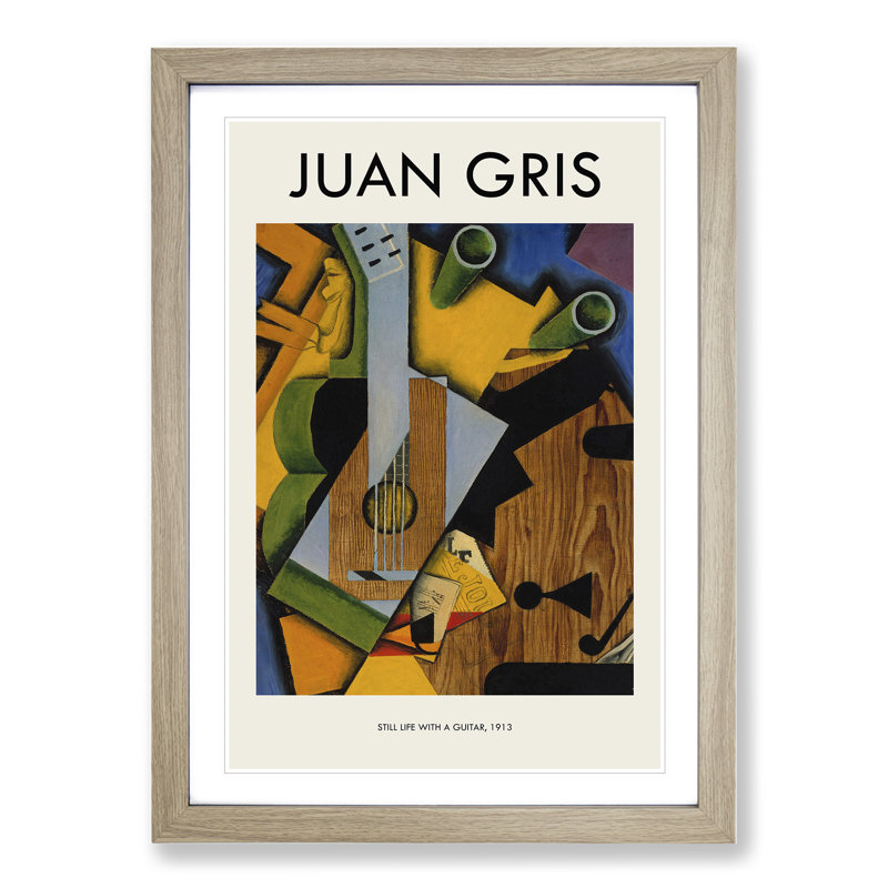 Still Life With Guitar by Juan Gris - Single Picture Frame Print, 65cm H x 48cm W x 2cm D, Oak Framed