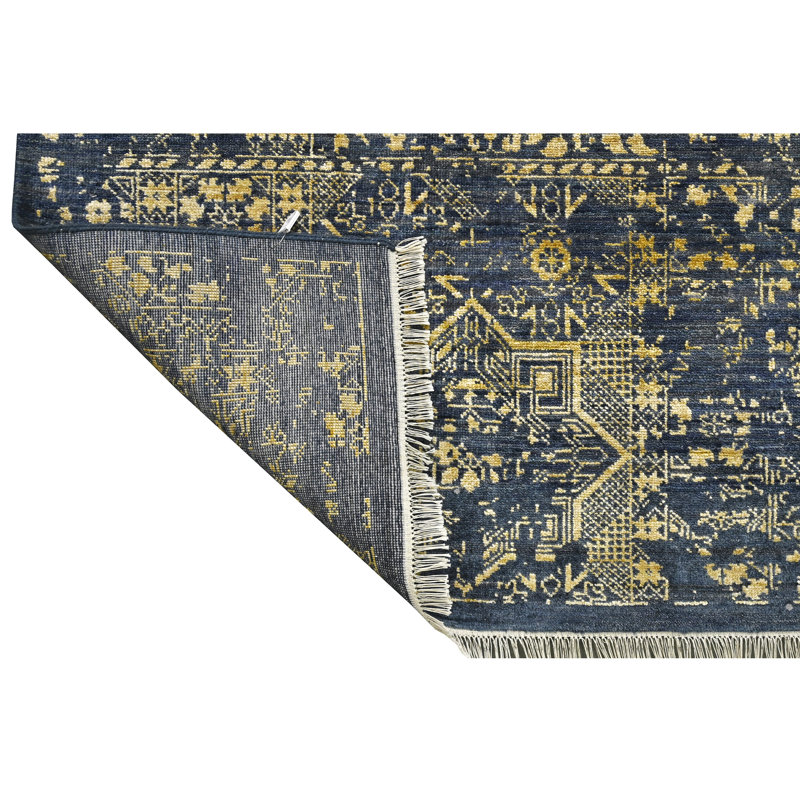 One-of-a-Kind Rectangle 7'10" x 10'2" in Gold/Denim