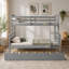 Lit simple superposé simple avec échelle, lit gigogne simple, barrière de sécurité, gris