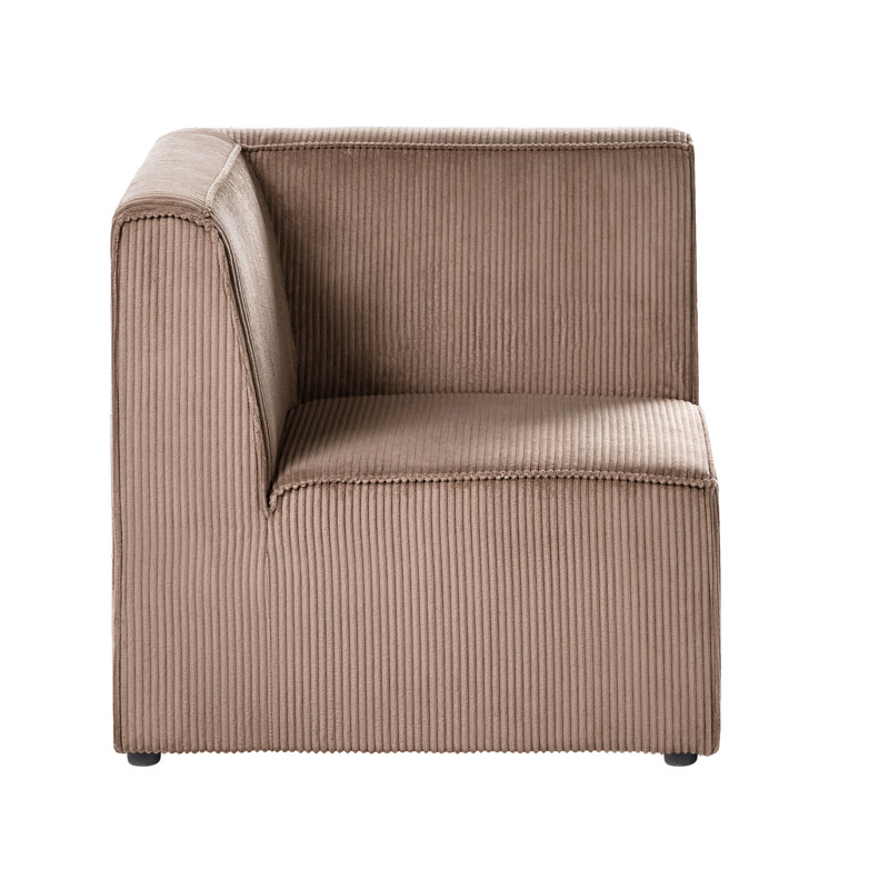 Bertwin 1 Seater Corduroy Seating Component, Sand Beige, Left Hand Facing