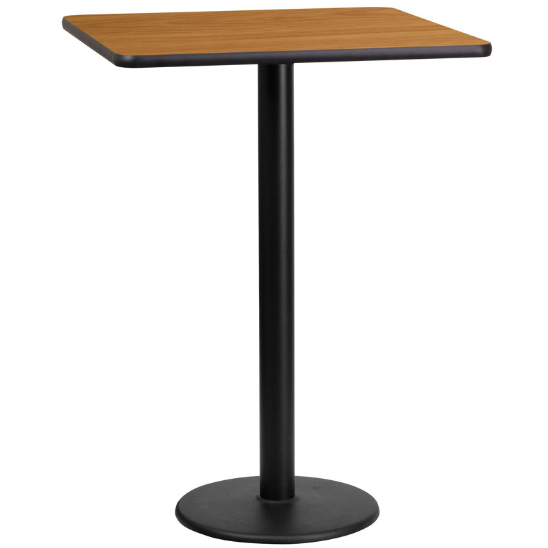 Plateau de table stratifié carré Jack avec base à hauteur de table, H 43,12 po x l 24 po x P 24 po, Naturel