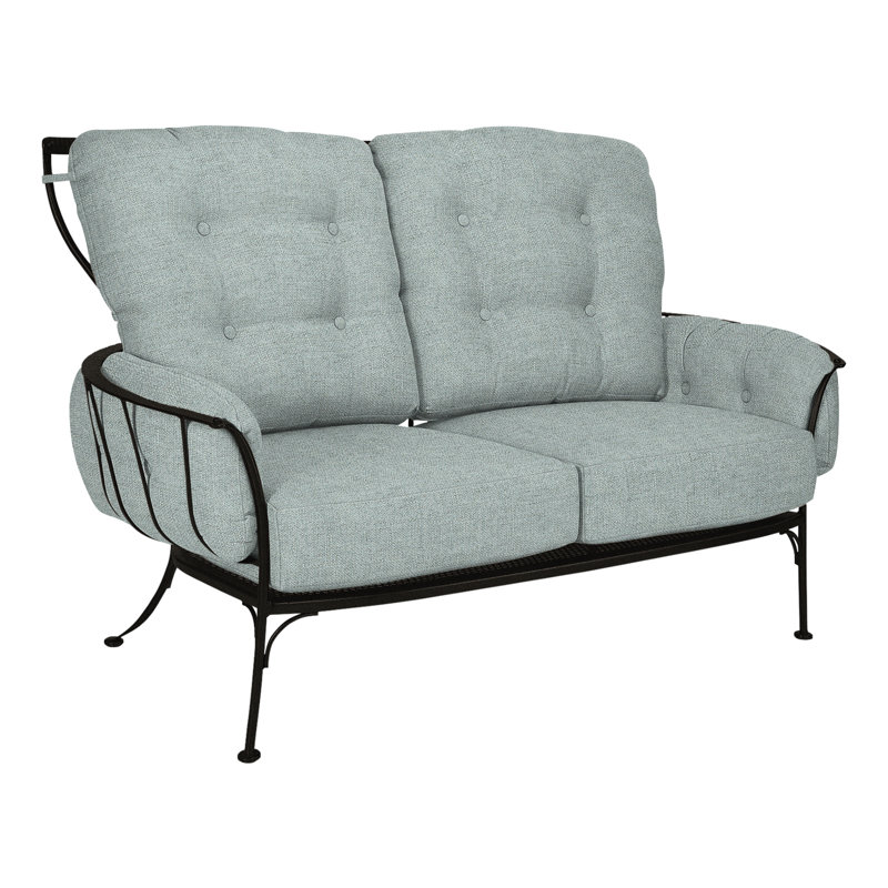 Monterra Outdoor 2 - Seat Loveseat, Carbon Black, Alcazar Redwood