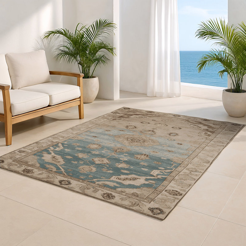 Overdyed Gray Indoor and Outdoor Area Rug, Rectangle 2' x 3'