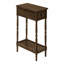 Table d'appoint, 2 niveaux, table de bout, table d'appoint, table de chevet, table étroite, lampe, tiroir de rangement, placage, traditionnel-1657005543