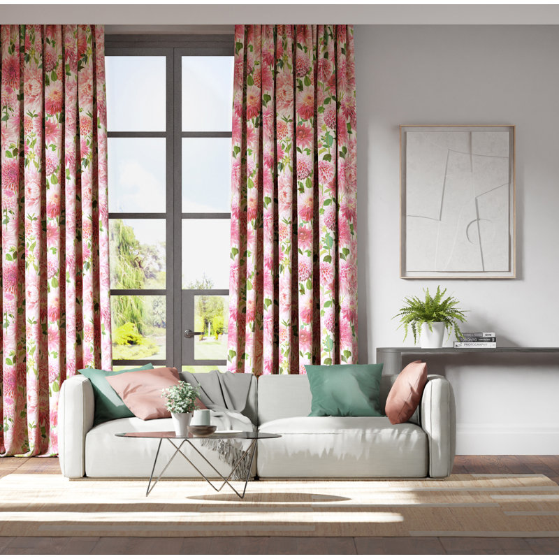 Dahlia Fabric, Blossom/Emerald/New Beginnings