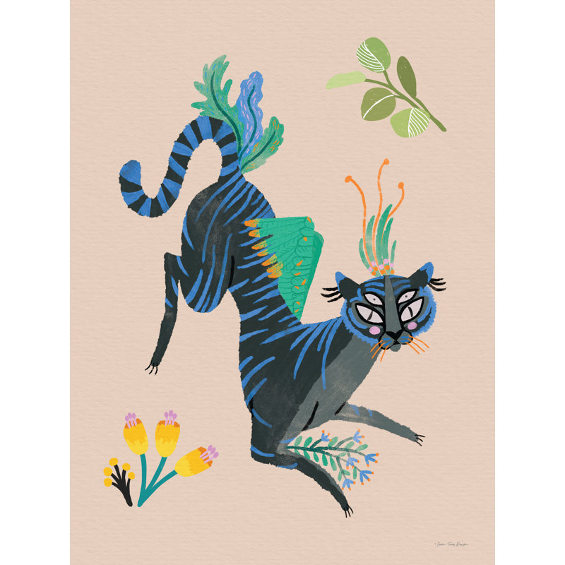 Le tigre volant sur toile, H 30 po x l 20 po