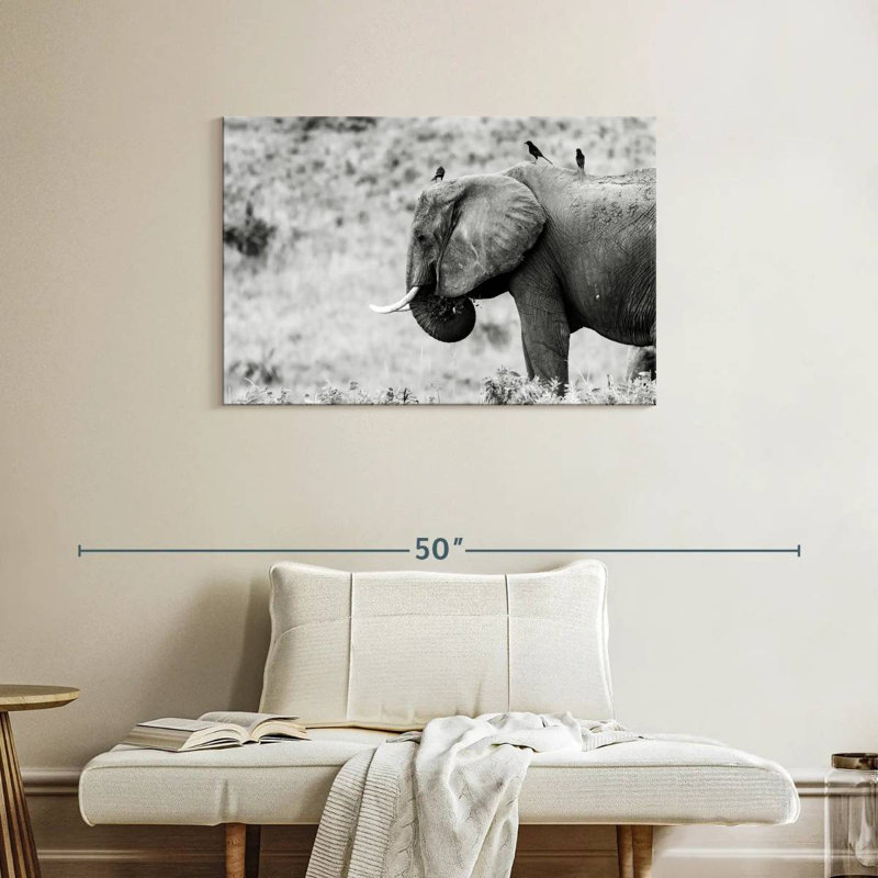 Elephant And Friends, 24" H x 36" W