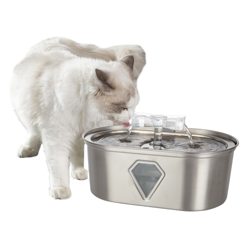 Fontaine d'eau pour animaux PETMAker, Stainless Steel, H 5,75 po x l 11 po x P 7 po