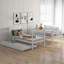 Lit superposé divisé à 3 lits simples avec lit gigogne et rangement latéral pour chambre double pin blanc doux