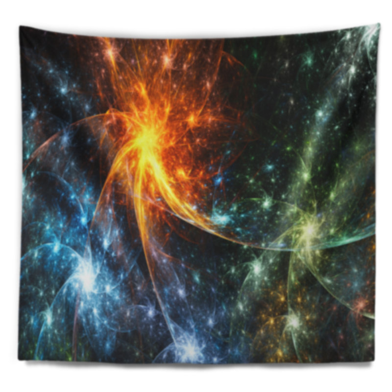 Artifice de couleur abstraite avec étoiles tapisserie, H 32 po x l 39 po
