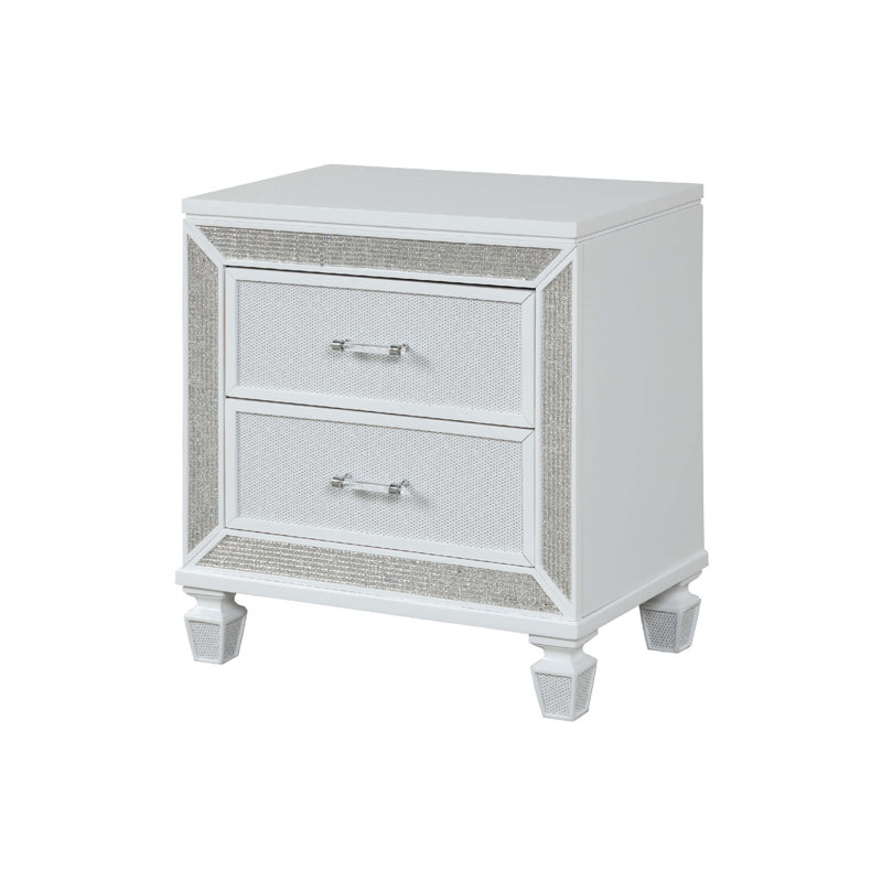 Table de chevet 2 tiroirs Crystal