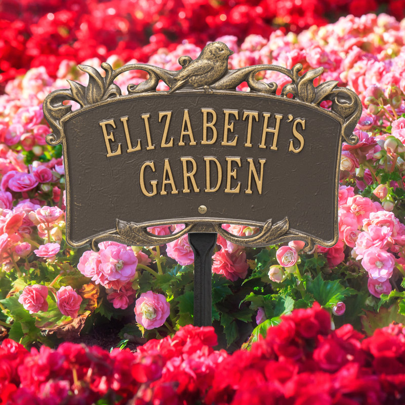 Song Bird Personalized Garden Sign, Bronze/Gold, Yes