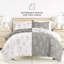 Ensemble de literie réversible 8 pièces - Housse de couette à motif, insert d'édredon et ensemble de draps unis-99311792-99311788