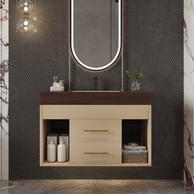 Ensemble de meuble-lavabo mural flottant 29,9 po