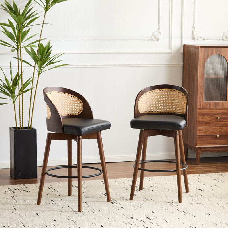 Ensemble de 2 tabourets de bar Como, Brun