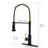 Touchless Kitchen Faucet With Pull Down Spray - Hands Automatic Smart, Black + Gold, Contemporary, Stainless Steel, Ceramic Fill Smart Touchless, , Contemporary Design, Filler