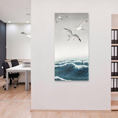 Three Seagulls by Ohara Koson - Wrapped Canvas Print