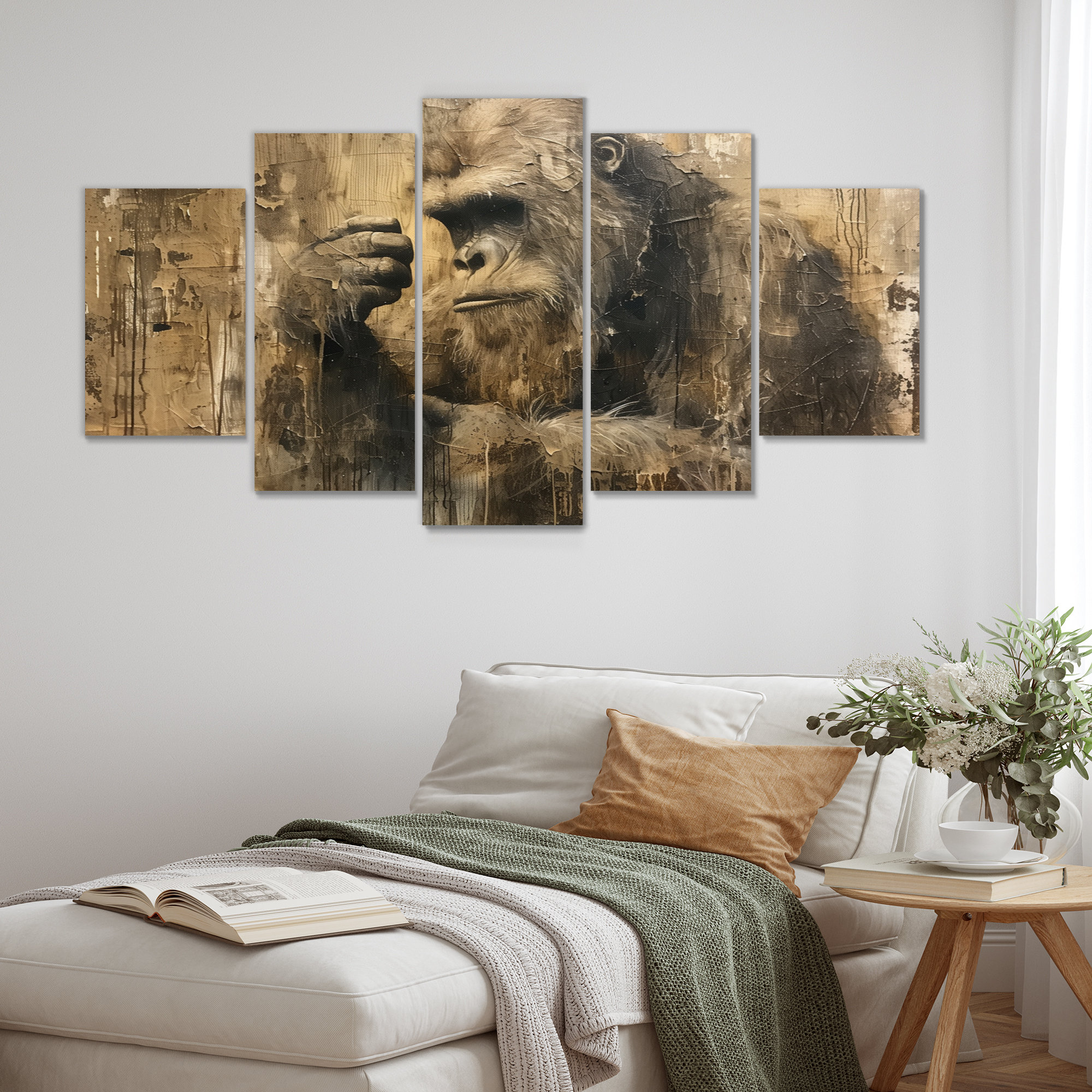 Bungalow Rose Black Brown Ancient Bigfoot I - Bigfoot Wall Art Set ...