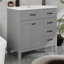 Armoire de meuble-lavabo 36 po sans comptoir, lavabos modernes en bois massif avec 3 tiroirs et 2 portes à fermeture douce-983221102
