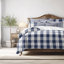 Ensemble de housse de couette en coton indigo / ivoire 8 pièces Walker Buffalo-109897210