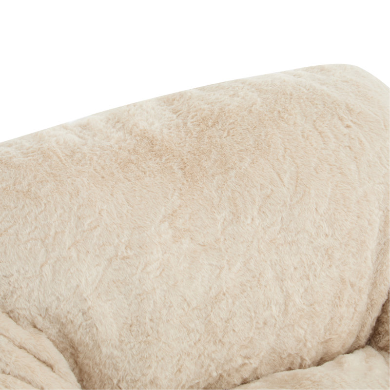 Fauteuil à billes beige, incliné, défini, mousse déchiquetée adaptative, doux, idéal pour les séances de détente, design classique, doux, respirant, recyclé, ergonomique