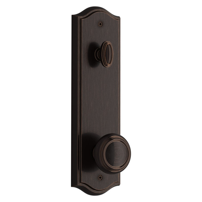 Polished Brass Traditional Keyless Door Handleset