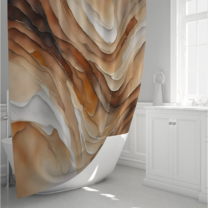 Rideau de douche abstrait Yuhas, 72 po x 70 po